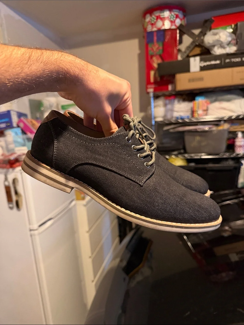 Men's Black Casual Oxford Lace-Up Shoes